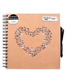 Kraft Laser Cut Heart Scrapbook Photo Album - 40 Sheets