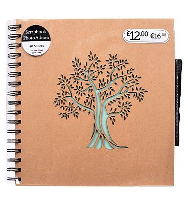 Kraft Laser Cut Tree Scrapbook Photo Album - 40 Sheets
