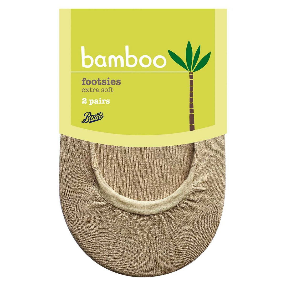   Bamboo Footsies 2 Pairs Nude Multicolor