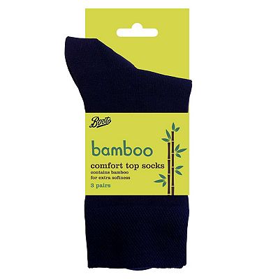 Boots Bamboo Comfort Top Socks 3 pair pack Navy Size 4-7