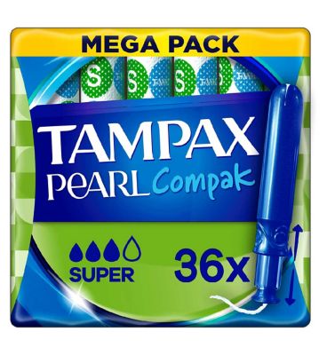 Tampax Pearl Compak Super Tampons Applicator 36X