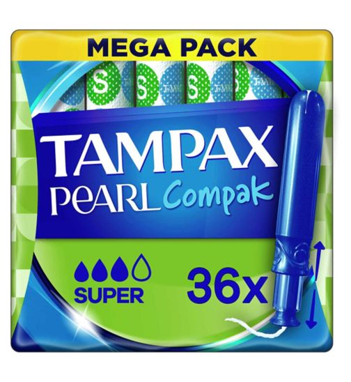 Tampax Pearl Compak Super Tampons Applicator 36X