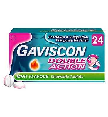 Gaviscon Double Action Heartburn & Indigestion Tablets Mint x24