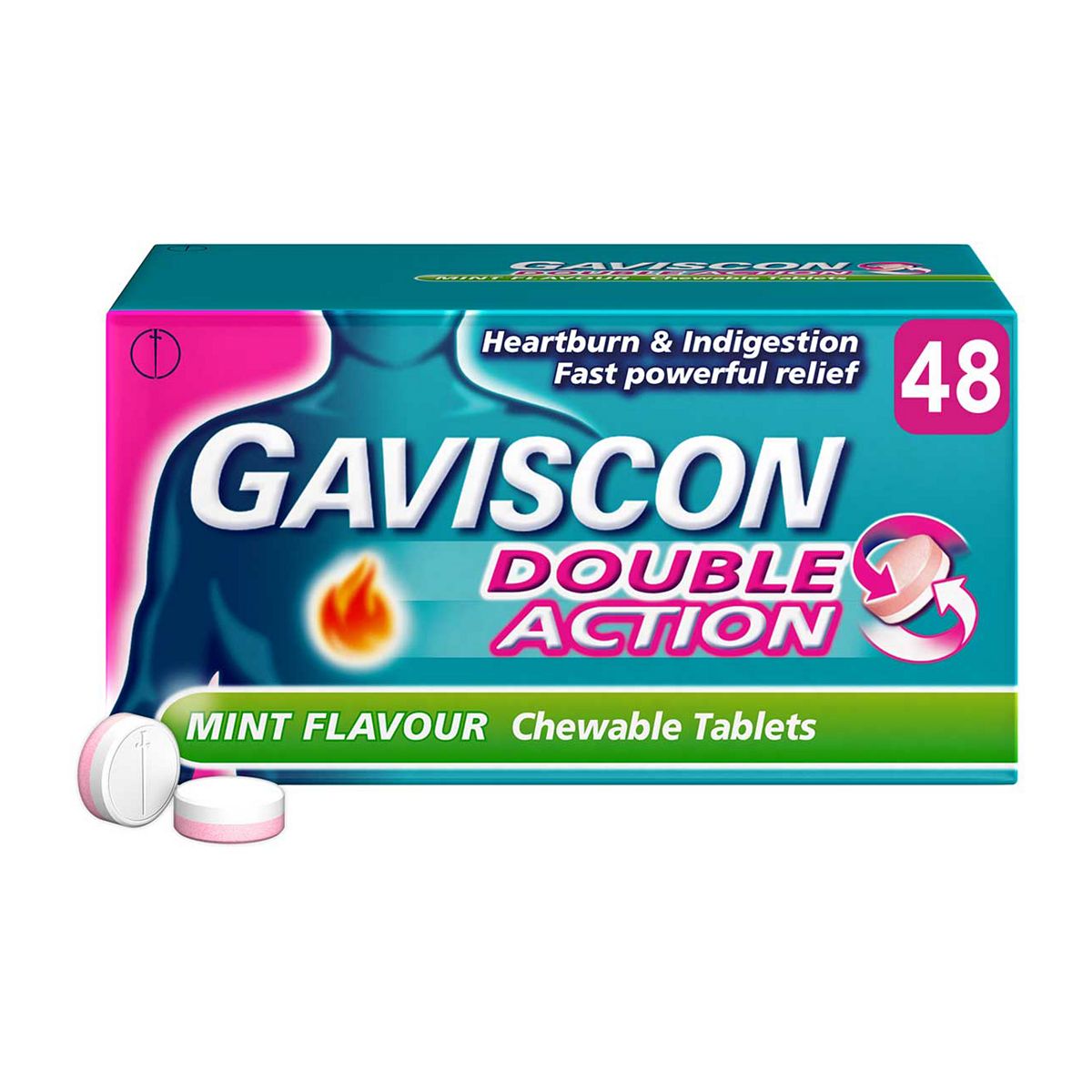 Gaviscon Double Action Mint Flavour Tablets - 48