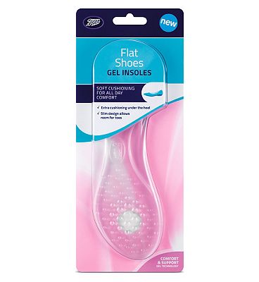 Boots Flat Shoes Gel Insoles  1 pair size 3-7.5