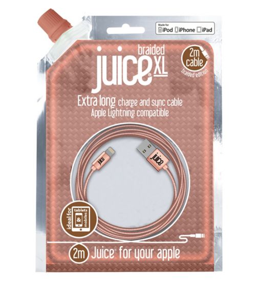 Juice 2M Lightning Cable Rose Gold Braided