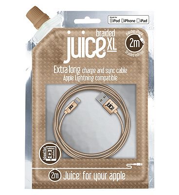 Juice 2M Lightning Cable Gold Braided