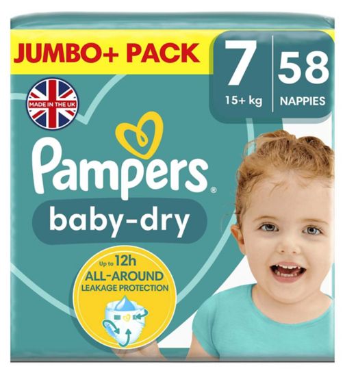 Pampers Baby-Dry Nappy Pants Size 7, 25 Nappies, 17kg+, Essential Pack