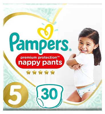 Pampers Premium Protection Nappy Pants Size 5, 30 Nappies, 12-17kg, Essential Pack Review