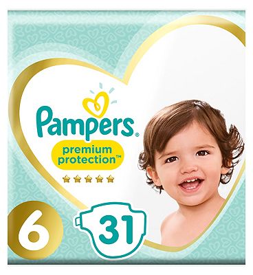 Pampers Premium Protection Size 6, 31 Nappies, 13kg+, Essential Pack Review