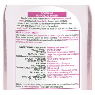Garnier Natural Rose Water Toner Sensitive Skin 200ml (8)
