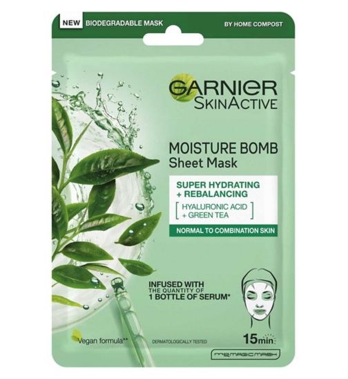 Garnier Moisture Bomb Green Tea Rebalancing Sheet Mask 28g