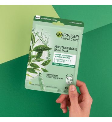 Garnier Moisture Bomb Green Tea Hydrating Face Sheet Mask (6)