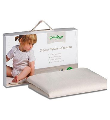 The Little Green Sheep Waterproof Large Crib Mattress Protector - 83x50cm