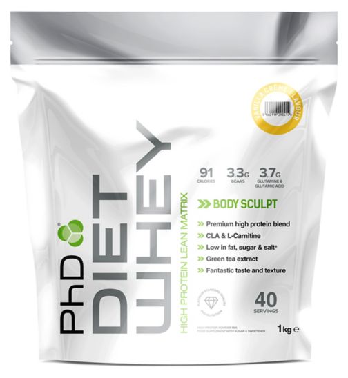 PhD Diet Whey Protein Powder - Vanilla Crème (1kg)