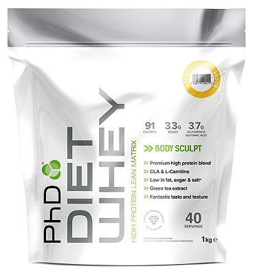 PhD Diet Whey Protein Powder - Vanilla Crme (1kg)