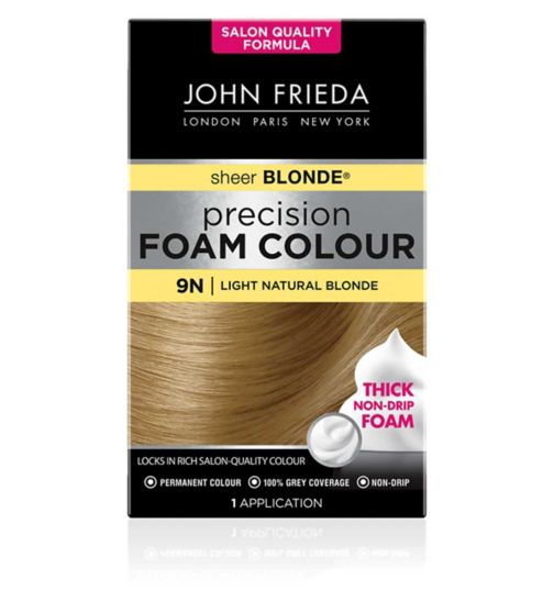 John Frieda Precision Foam Colour 9N Light Natural Blonde Permanent Hair Dye 130ml