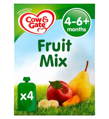 Cow & Gate Fruit Mix Fruit Puree Pouch Multipack 4x 100g