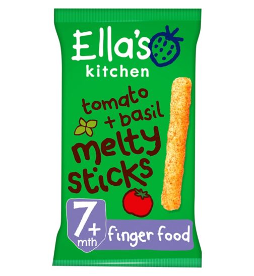 Ella's Kitchen Organic Tomato and Basil Melty Sticks Baby Snack 7+ Months 16g
