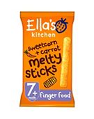 Ella's Kitchen Organic Sweetcorn and Carrot Melty Sticks Baby Snack 7+ Months 16g