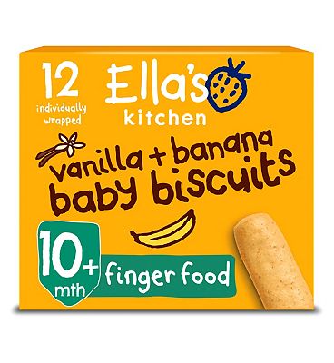 Ella’s Kitchen Organic Vanilla and Banana Baby Biscuits Multipack Snack 10+ Months 12x9g