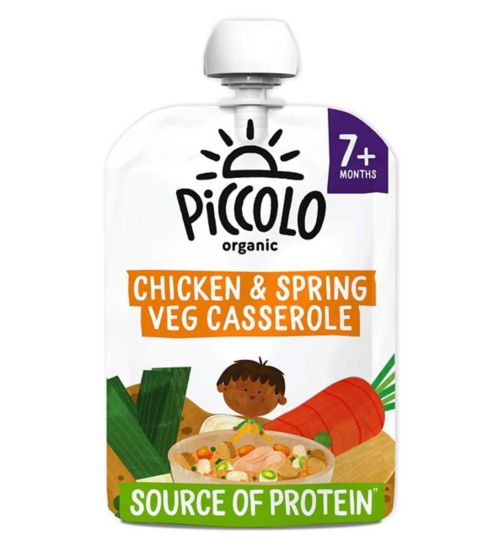Piccolo Organic Spring Vegetables & Chicken Casserole with Rice & A hint Tarragon 130g 7 Months+