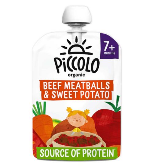 Piccolo Organic Sweet Potato & Beef Meatballs with Tomato & Herbs 130g From 7 Months+