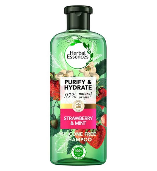 Herbal Essences Bio Renew Strawberry Mint Purify& Hydrate Vegan Shampoo For All Hair 400ml