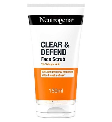 NEUTROGENA Clear & Defend 2% Salicylic Acid Face Scrub 150ml