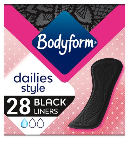Bodyform Black Panty Liners Normal x28