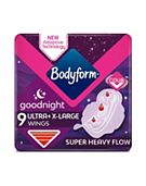 Bodyform Ultra Towels Goodnight Extra Large Wings x9