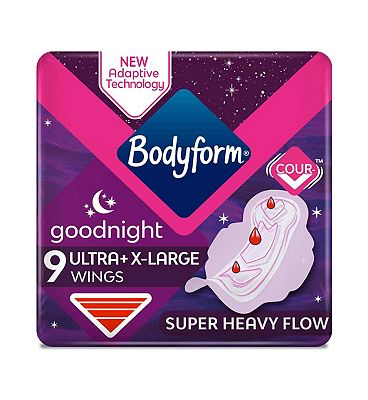 Bodyform Ultra Towels Goodnight Extra Large Wings x9