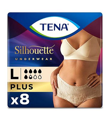 TENA Lady Silhouette Plus Black High Waist Incontinence Pants