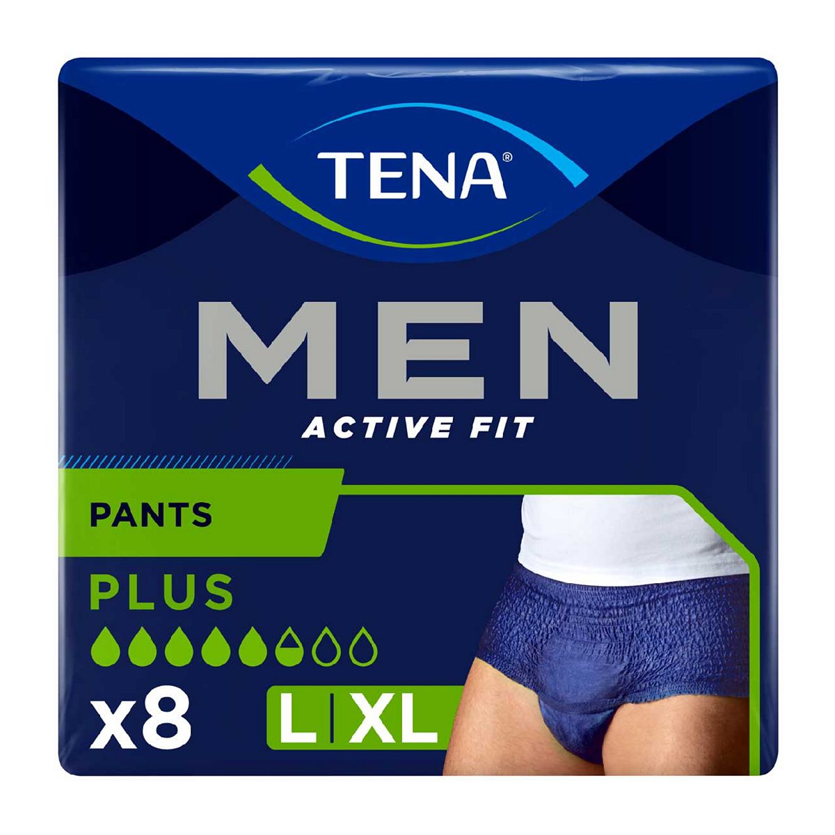 Tena Men Active Fit Pants Plus Large - 8 Pack