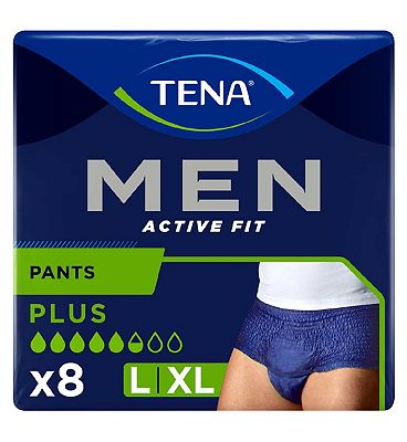 Tena Men Active Fit Pants Plus Large - 8 Pack