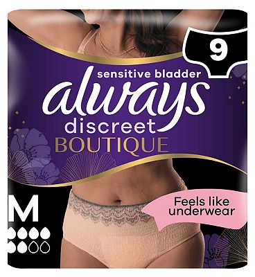 Always Discreet Boutique Underwear Incontinence Pants Plus M Peach Beige x9