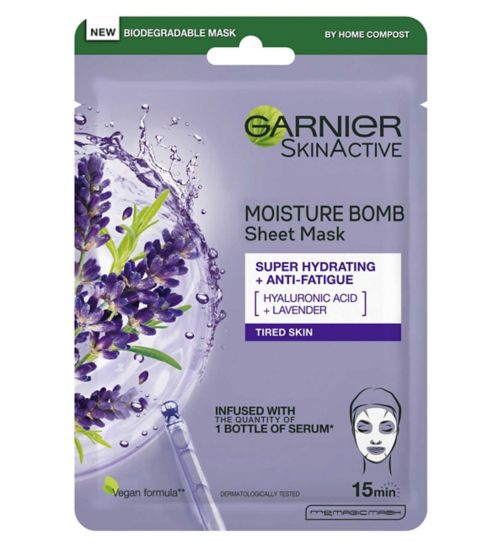 Garnier Moisture Bomb Lavender Revitalising Sheet Mask 28g