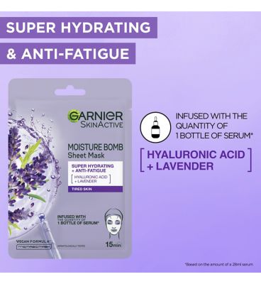 Garnier Moisture Bomb Lavender Revitalising Sheet Mask 28g (2)