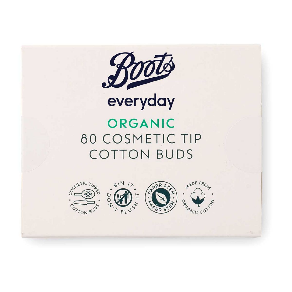 Boots Everyday Organic Cosmetic Tip Cotton Buds 80