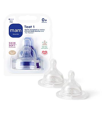 MAM Slow Flow Size 1 Teats  2pk