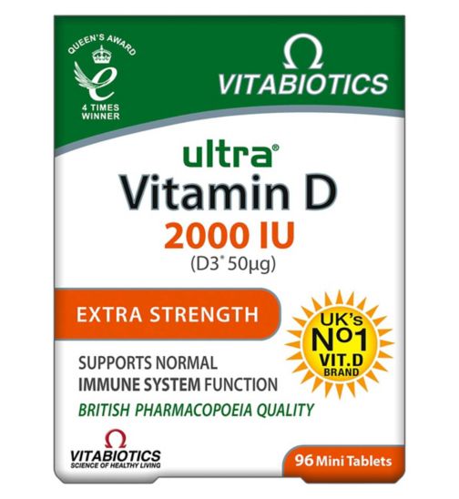 bladerdeeg Bek reservering Vitabiotics Ultra Vitamin D 2000 IU Extra Strength 96 Tablets - Boots