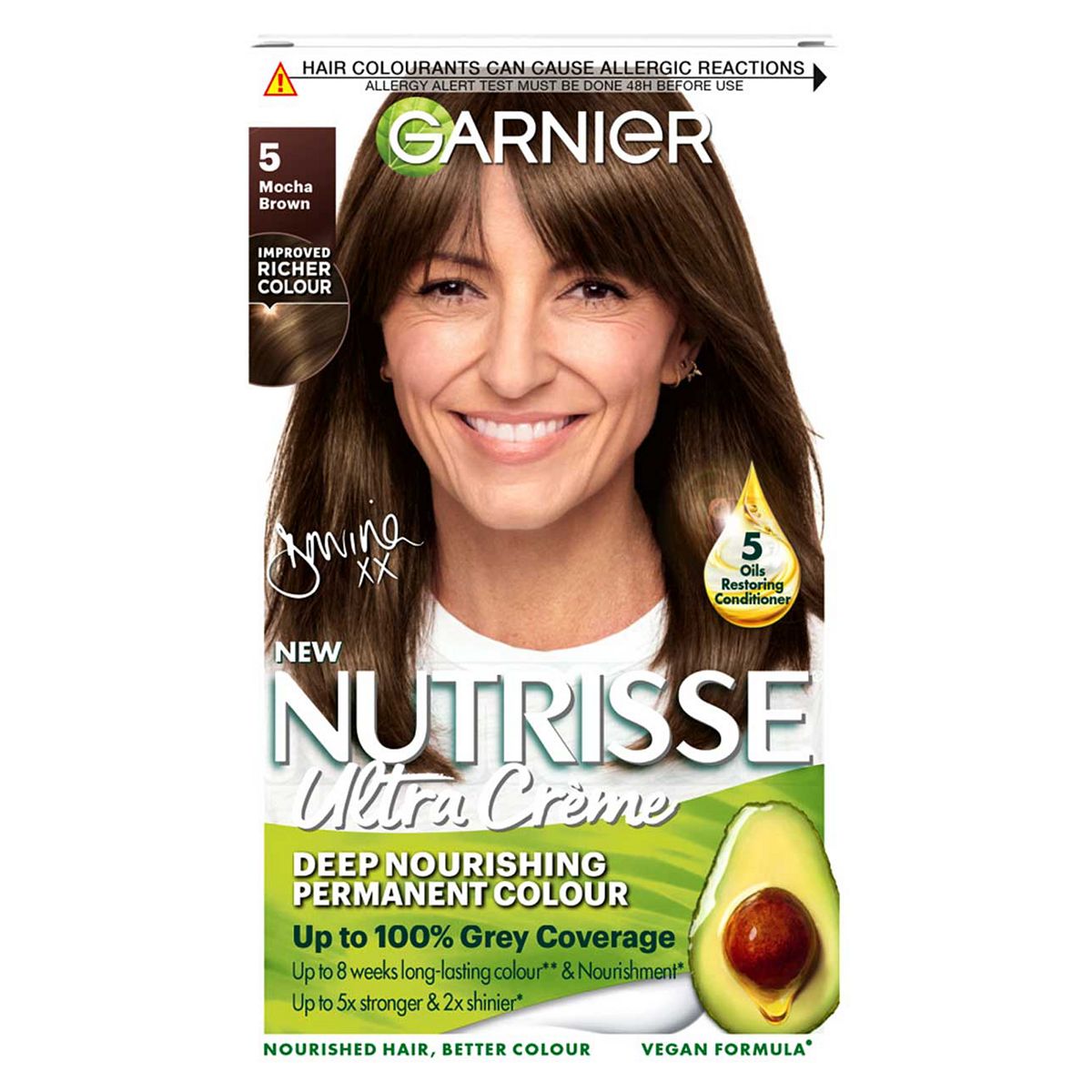 Garnier Nutrisse Ultra Crème Dye, Vegan, 5 Mocha Brown