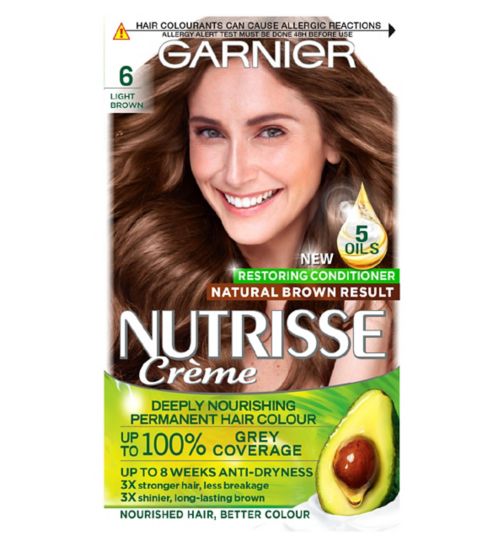 Garnier Nutrisse 6 Light Brown Permanent Hair Dye | Boots