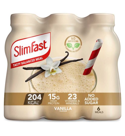 Slimfast Simply Vanilla Milkshake - 6 x 325ml (1.95L)