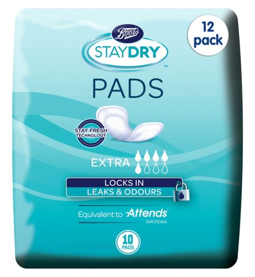 Staydry Extra Pads for Light to Moderate Incontinence - 10 Pack;Staydry Extra Pads for Light to Moderate Incontinence - 10 Pack;Staydry Extra Pads for Light to Moderate Incontinence 12 Pack Bundle – 120 Liners