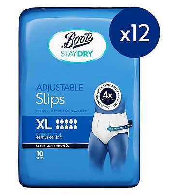 Boots Staydry Slips XL - 120 Pairs (12 Pack Bundle)