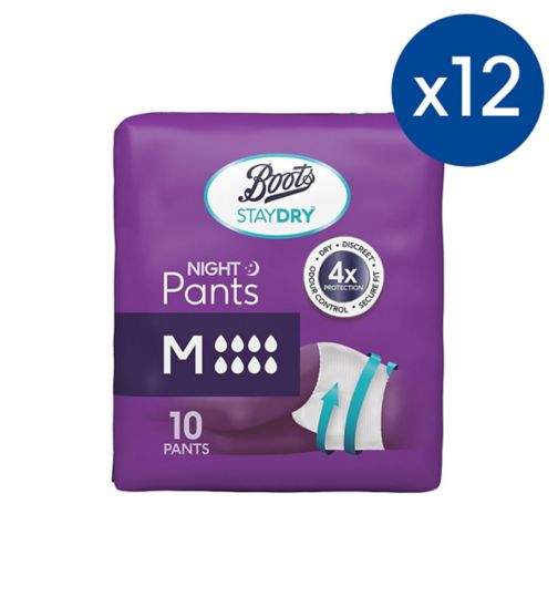 Boots StayDry Night Pants Medium - 120 Pants (12 x 10 Pack)