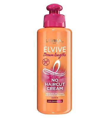 L'Oréal Hair Leave In Conditioner Cream by Elvive Haircare Dream Lengths No Haircut Cream for Long, Damaged Hair Keratin 200ml