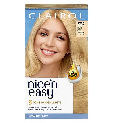 Clairol Nice'n Easy Crme Oil Infused Permanent Hair Dye SB2 Ultra Light Cool Summer Blonde 177ml