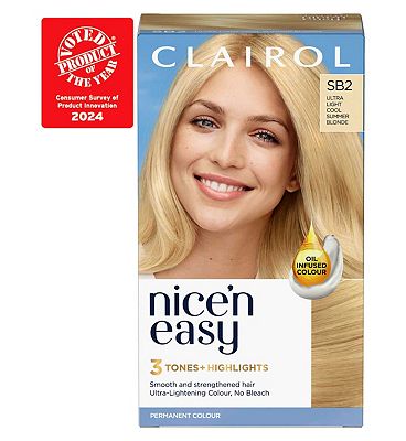 Clairol Nice'n Easy Crme Oil Infused Permanent Hair Dye SB2 Ultra Light Cool Summer Blonde 177ml